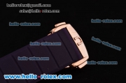 Omega Constellation Swiss ETA Quartz Rose Gold Case with Purple Dial and Purple Rubber Strap