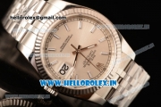 Rolex Datejust Clone Rolex 3135 Automatic Steel Case White Dial With Stick Markers Steel Bracelet- 1:1 Original(AR)