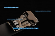 Hublot Big Bang Swiss Tourbillon Manual Winding Movement PVD Case with Black Dial and Black Rubber Strap-Ceramic Bezel