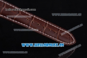 Longines Master Swiss ETA 2824 Automatic Rose Gold Case with White Dial Diamonds Markers and Brown Leather Strap (ZF)