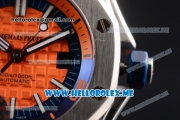 Audemars Piguet Royal Oak Offshore Diver Asia 2813 Automatic Steel Case with Orange Dial and Stick Markers Orange Rubber Strap (EF)