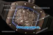 Richard Mille RM 055 Bubba Watson Tourbillon Manual Winding PVD Case with Skeleton Dial Dot Markers and Blue Inner Bezel