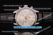 IWC Pilot's Watch Chrono Swiss Valjoux 7750 Automatic Steel Case with Silver Dial Arabic Numeral Markers - Big Date (ZF)