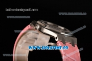 Audemars Piguet Royal Oak Lady Swiss Quartz Steel Case with Pink Leather Strap White Dial and Stick Markers