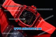 Richard Mille RM 35-01 RAFA Miyota 9015 Automatic PVD Case with Skeleton Dial and Red Rubber Strap Dot Markers