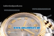 Rolex Datejust II Asia 2813 Automatic Two Tone Case/Bracelet with Grey Dial and Roman Numeral Markers (BP)