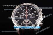 Tag Heuer Grand Carrera Calibre 17 RS3 Miyota Quartz Steel Case with Black Dial Rubber Strap and Stick Markers