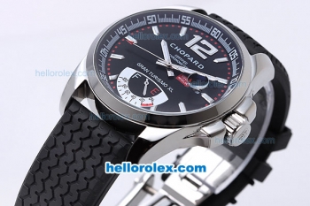 Chopard Gran Turismo XL Power Reserve Working Automatic with Black Dial,White Marking and Black Rubber Strap