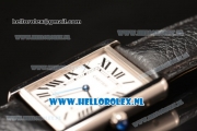 Cartier Tank Solo Swiss Quartz Movement Steel Case with White Dial and Black Leather Strap - 1:1 Origianl (ZF)