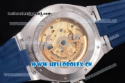 Vacheron Constantin Overseas Dual Time Asia ST30 Automatic Steel Case with Blue Dial Stick Markers and Blue Rubber Strap