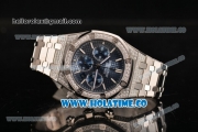 Audemars Piguet Royal Oak Chronograph Swiss Valjoux 7790 Automatic Steel/Diamonds Case with Blue Dial Diamonds Bezel and Stick Markers (EF)