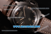 Panerai PAM 617 Luminor 1950 3 Days Clone P.3000 Manual Winding PVD Case with Black Dial Brown Leather Strap and Stick/Arabic Numeral Markers (ZF)