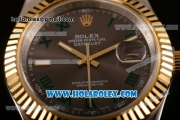 Rolex Datejust II Asia 2813 Automatic Steel/Yellow Gold Case with Roman Numeral Markers and Grey Dial