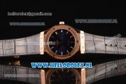 Hublot Classic Fusion 9015 Auto Rose Gold Case with Blue Dial and Blue Leather Strap