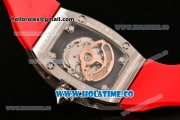 Richard Mille RM007 Miyota 6T51 Automatic Steel Case with Diamonds Dial and Red Rubber Strap