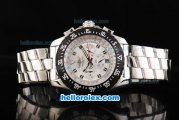 Breitling Skyracer Automatic Movement PVD Bezel with White Dial-Full Steel