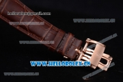 Parmigiani Kalpa Grande Clone Parmigiani PF331.01 Automatic Rose Gold Case with Rose Gold Dial Stick/Arabic Numeral Markers and Brown Leather Strap