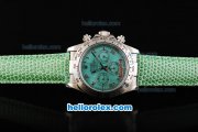 Rolex Daytona Automatic Movement MOP Dial with Roman Markers and Green Leather Strap