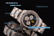 Ferrari Chronograph Miyota OS20 Quartz Full Steel with White Markers and Black Dial