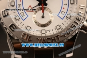 Rolex Yacht-Master II Chronograph Swiss Valjoux 7750 Automatic Steel Case with White Dial and Dots Markers (JF)