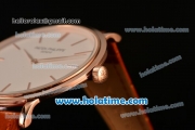 Patek Philippe Calatrava Miyota OS2035 Quartz Rose Gold Case with White Dial and Stick Markers