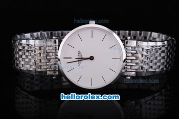 Longines Swiss Quartz Movement with White Dial and Silver Stick Marker