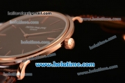 Patek Philippe Calatrava Miyota OS2035 Quartz Rose Gold Case with Brown Dial and Stick Markers