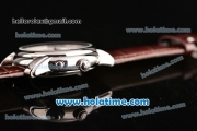 Vacheron Constantin Malte Asia ST25 Automatic Steel Case with Brown Leather Strap and White Dial