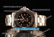 Breitling SuperOcean 44mm 2824 Auto Steel Case with Black Dial and Steel Bracelet Red Hands - 1:1 Origianl (GF)