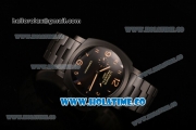 Panerai PAM 438 O Luminor GMT Clone Panerai P.9000 Automatic Full Ceramic Case with Black Dial and Arabic Numeral Markers (ZF)