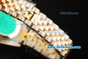 Rolex Datejust Automatic Movement ETA Coating Case with Diamond Bezel and Roman Numerals-Two Tone Strap