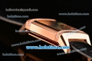 Jaeger-LeCoultre Reverso Squadra Swiss ETA Quartz Rose Gold Case with Diamond Bezel and MOP Dial