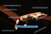 Patek Philippe Calatrava Miyota Quartz Rose Gold Case with White Dial and Diamonds Markers - Diamonds Bezel