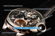 Cartier Ballon Bleu De Tourbillon Asia Automatic Steel Case with Black Skeleton Dial and Black Leather Strap