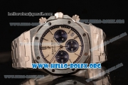 Audemars Piguet Royal Oak Chronograph Miyota OS20 Quartz Steel Case with White Dial and Steel Bracelet