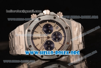 Audemars Piguet Royal Oak Chronograph Miyota OS20 Quartz Steel Case with White Dial and Steel Bracelet