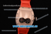 Richard Mille RM053 Asia Automatic Rose Gold Case with Skeleton Dial and Red Rubber Strap