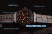 Hublot Big Bang Swiss Valjoux 7750 Automatic Carbon Fiber Case with Black Dial and Orange Markers