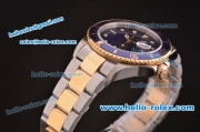 Rolex Submariner Swiss ETA 2836 Steel Case with Blue Bezel/Dial and 18K Yellow Gold Strap