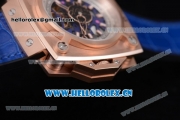 Hublot Masterpiece MP 08 Antikythera Sunmoon Asia 2813 Automatic Rose Gold Case Skeleton Dial Stick Markers and Blue Leather Strap