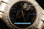 Rolex Datejust Automatic Movement ETA Coating Case with Black Dial and Diamond Bezel-Lady Model
