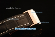 Breitling Transocean Chronograph Quartz Rose Gold Case with Black Dial and Black Leather Strap
