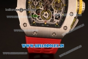 Richard Mille RM11-03 Swiss Valjoux 7750 Automatic Steel Case Skeleton Dial With Arabic Numeral Markers Red Rubber Strap(KV)