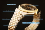 Rolex Datejust II Swiss ETA 2836 Automatic Full Steel with Yellow Gold Bezel and Grey Dial-Roman Markers