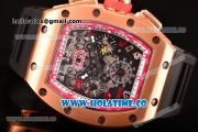 Richard Mille RM005 FM Asia Automatic Rose Gold Case with Skeleton Dial and Red Inner Bezel