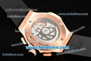 Hublot Big Bang Swiss Valjoux 7750 Automatic Movement Rose Gold Case with Diamond Bezel-Black Dial and Black Rubber Strap