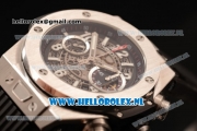 Hublot Big Bang Unico Chrono Swiss Valjoux 7750 Automatic Steel Case with Skeleton Dial Steel Bezel and Black Rubber Strap - 1:1 Original