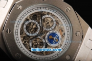 Audemars Piguet Royal Oak Automatic Movement White Skeleton Dial with Silver Case and SS Strap