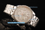 Breitling Bentley Motors Swiss Valjoux 7750 Automatic Movement Full Steel with White Dial and Honeycomb Bezel