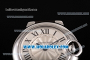 Cartier Ballon Bleu De Small Swiss ETA Quartz Steel Case with Silver Dial and Roman Numeral Markers (JF)